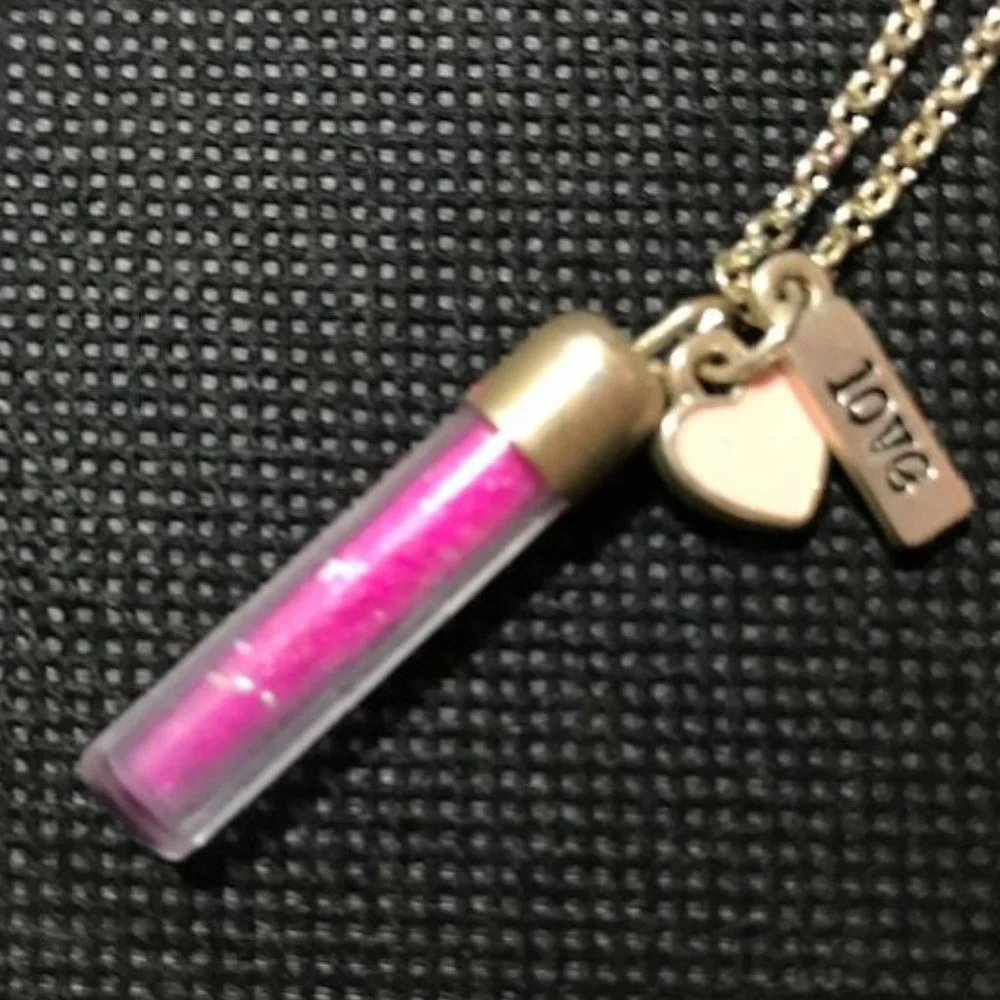Justice Love Pink Sparkle Sand Cylinder & Rhinestone Rainbow K Bracelet Set